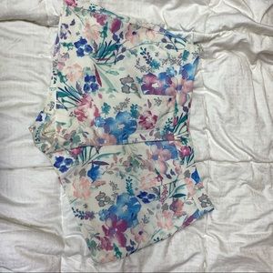 Watercolor floral shorts